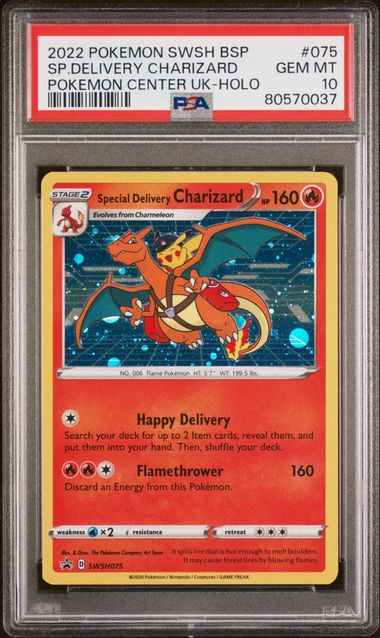 Pokemon SWSH Black Star Promo Special Delivery Charizard #075 PSA 10