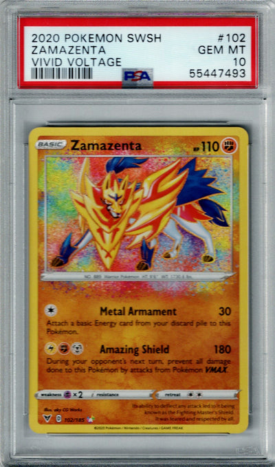 Pokemon Vivid Voltage Zamazenta #102 PSA 10