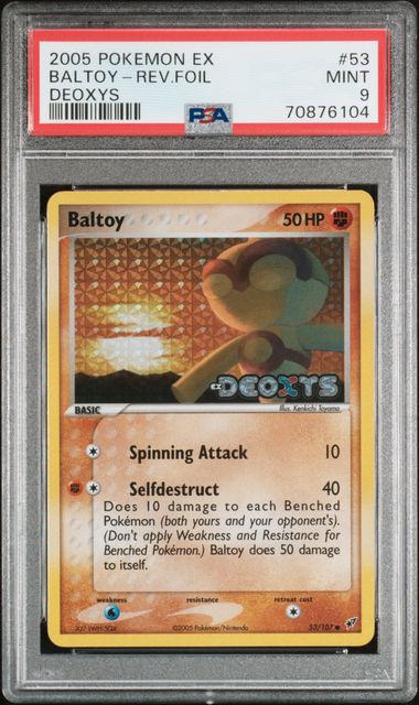 Pokemon EX Deoxys Baltoy #53 – REV FOIL PSA 9