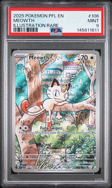 Pokemon Phantasmal Flames Meowth #106 PSA 9
