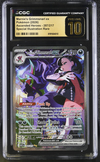 Pokemon Ascended Heroes Marnie's Grimmsnarl ex #287 CGC 10