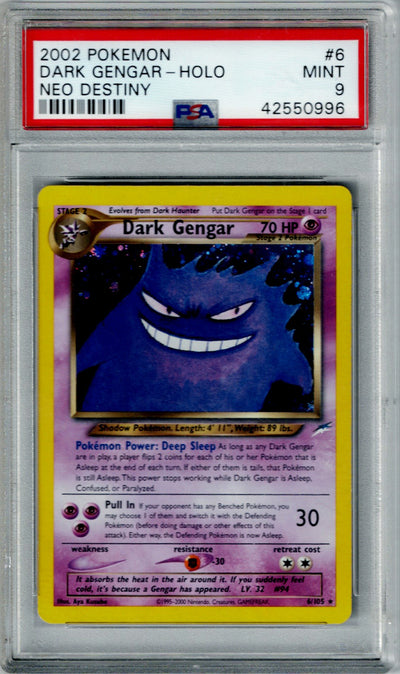 Pokemon Neo Destiny Dark Gengar #6 – Holo PSA 9