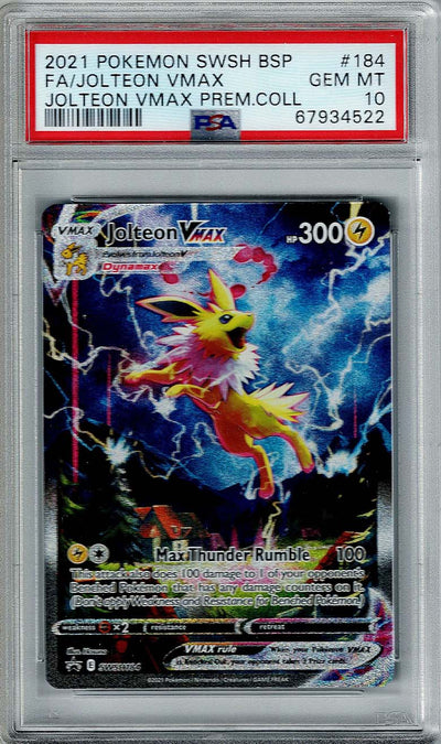 Pokemon SWSH Premium Collection Jolteon VMAX #SWSH184 PSA 10