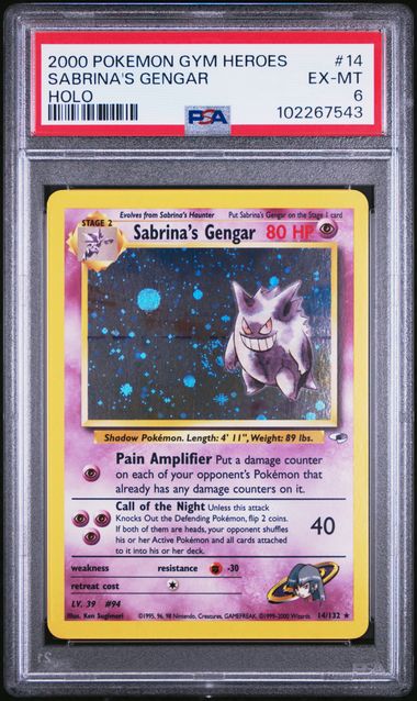 Pokemon Gym Heroes Sabrina's Gengar #14 PSA 6