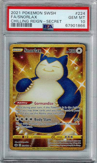 Pokemon Chilling Reign Snorlax #224 PSA 10