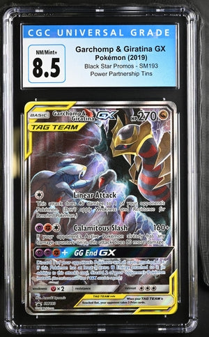 Pokemon Power Partnership Tin Garchomp & Giratina GX #SM193 CGC 8.5