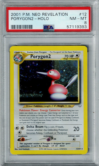 Pokemon Neo Revelation Porygon2 #12 – Holo PSA 8