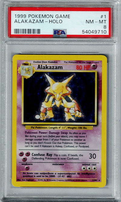 Pokemon Base Set Alakazam #1 – Holo PSA 8