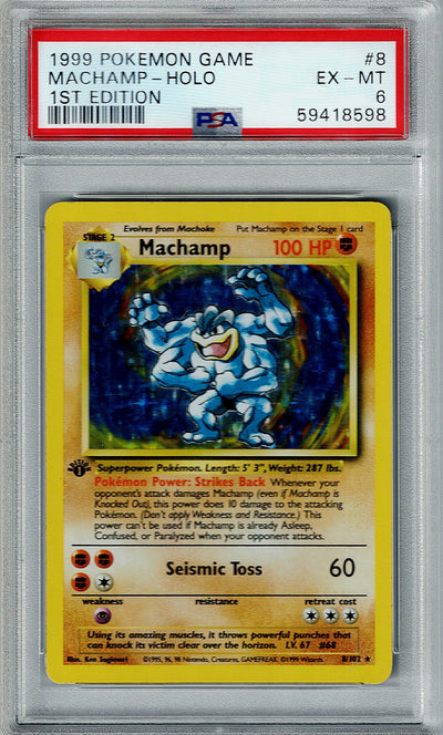 Pokemon Base Set Machamp #8 – Holo PSA 6