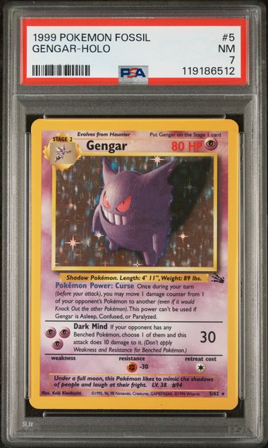Pokemon Fossil Gengar #5 – Holo PSA 7