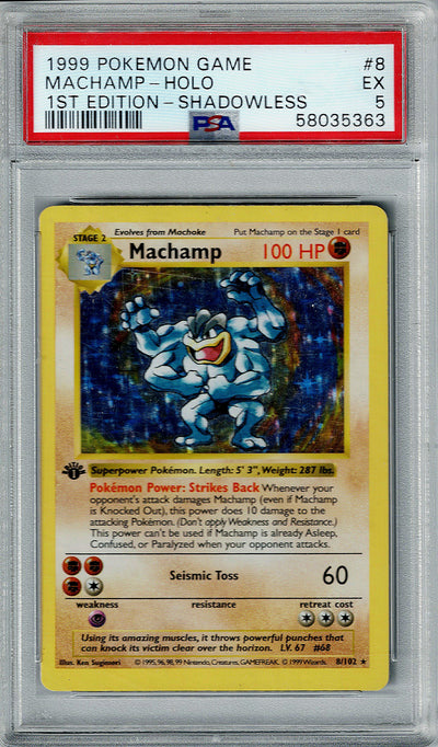 Pokemon Base Set Machamp #8 – Holo PSA 5