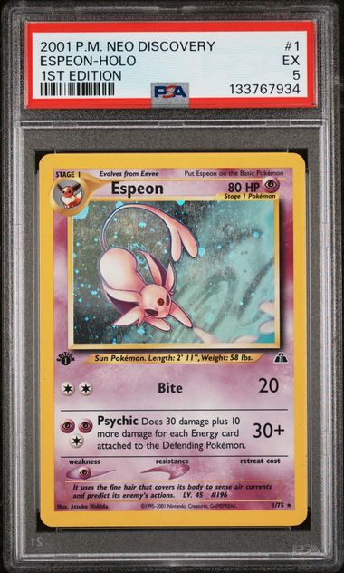 Pokemon Neo Discovery Espeon #1 – Holo PSA 5
