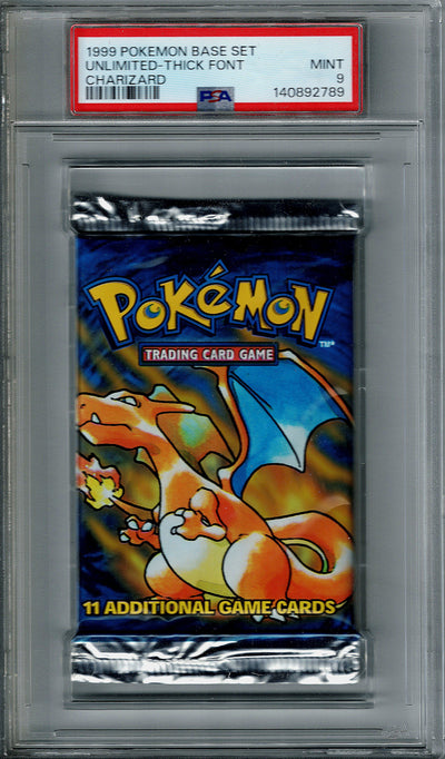 Pokemon Unlimited Base Set Charizard Unlimited Foil Pack PSA 9