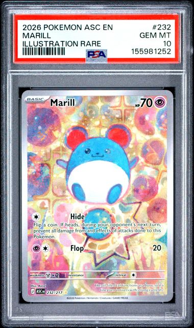 Pokemon Ascended Heroes Marill #232 PSA 10
