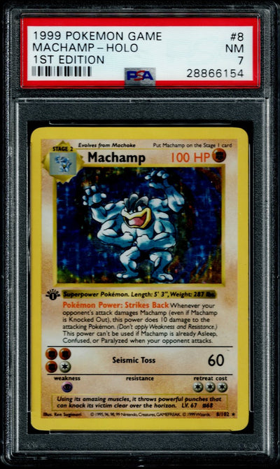 Pokemon Base Set Shadowless Machamp #8 – Holo PSA 7