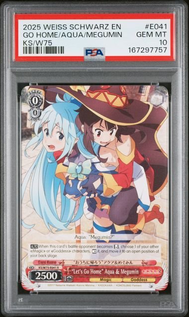 Weiss Schwarz God's Blessing On This Wonderful World Go Home/Aqua/Megumin #E041 PSA 10