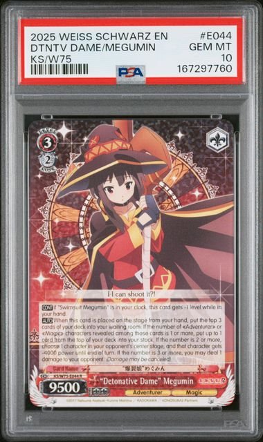 Weiss Schwarz God's Blessing On This Wonderful World! DTNTV Dame/Megumin #E044 PSA 10
