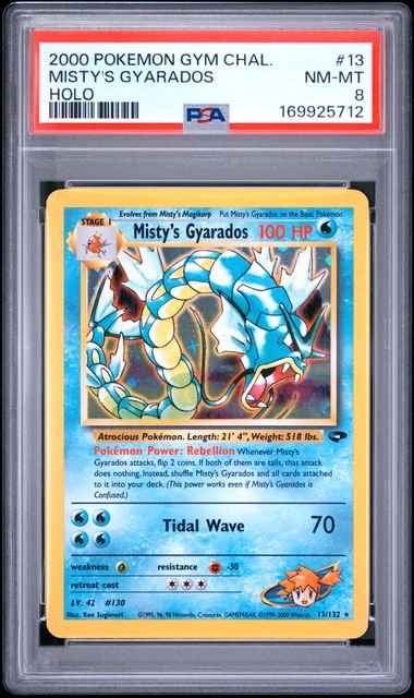 Pokemon Gym Challenge Misty's Gyarados #13 – Holo PSA 8