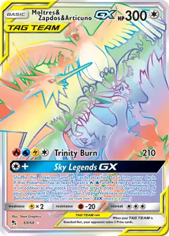 Pokemon Hidden Fates Moltres & Zapdos & Articuno GX #69