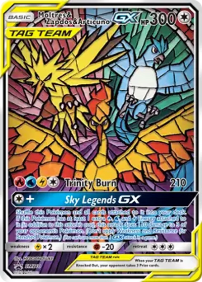 Pokemon Sun & Moon Black Star Promo Moltres & Zapdos & Articuno GX #SM210