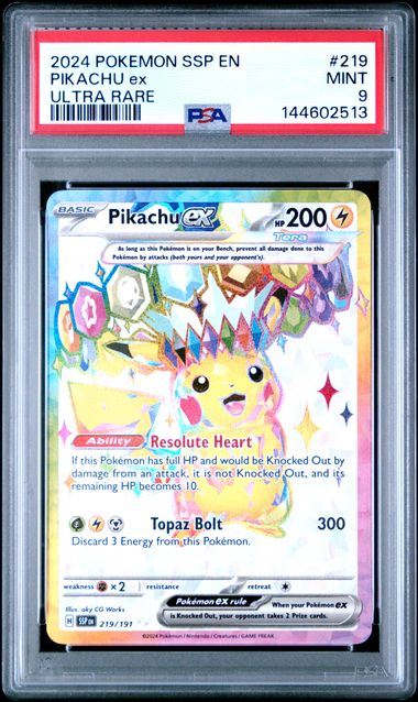 #219 PIKACHU ex PSA 9