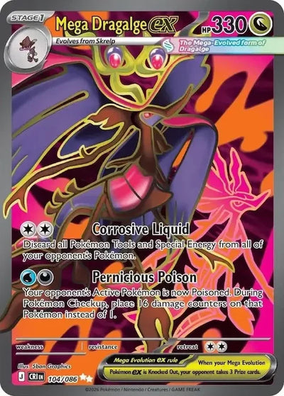 Pokemon Chaos Rising Mega Dragalge #104