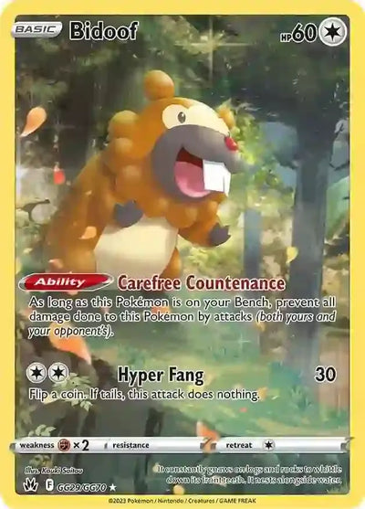 Pokemon Crown Zenith Bidoof #GG29