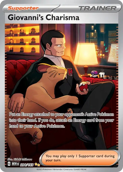 Pokemon Card 151 Giovanni's Charisma #204
