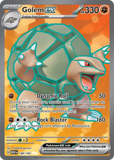 Pokemon Card 151 Golem ex #189