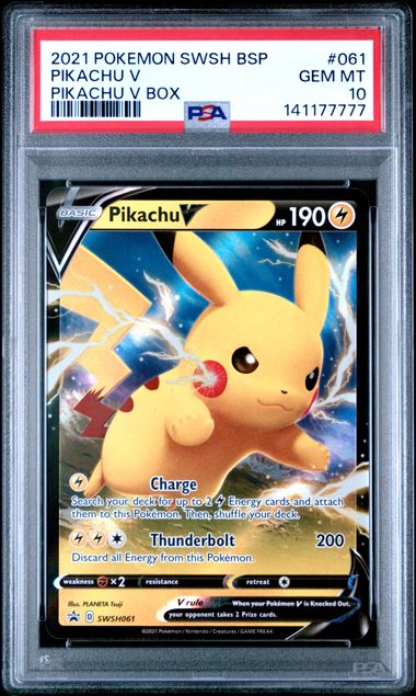 #61 PIKACHU V PSA 10