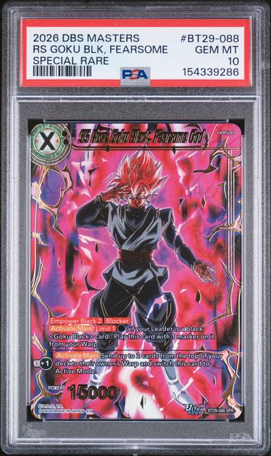 Dragon Ball BT29 SS Rose Goku Black, Fearsome God #088 PSA 10