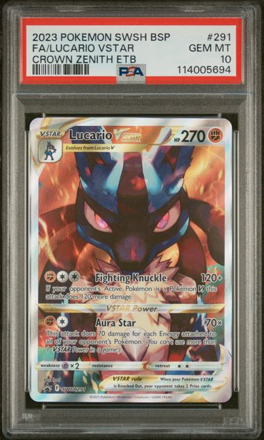 Pokemon SWSH Black Star Promo Lucario Vstar #291 PSA 10