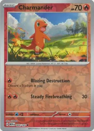 Pokemon Card 151 Charmander Reverse Holo #4