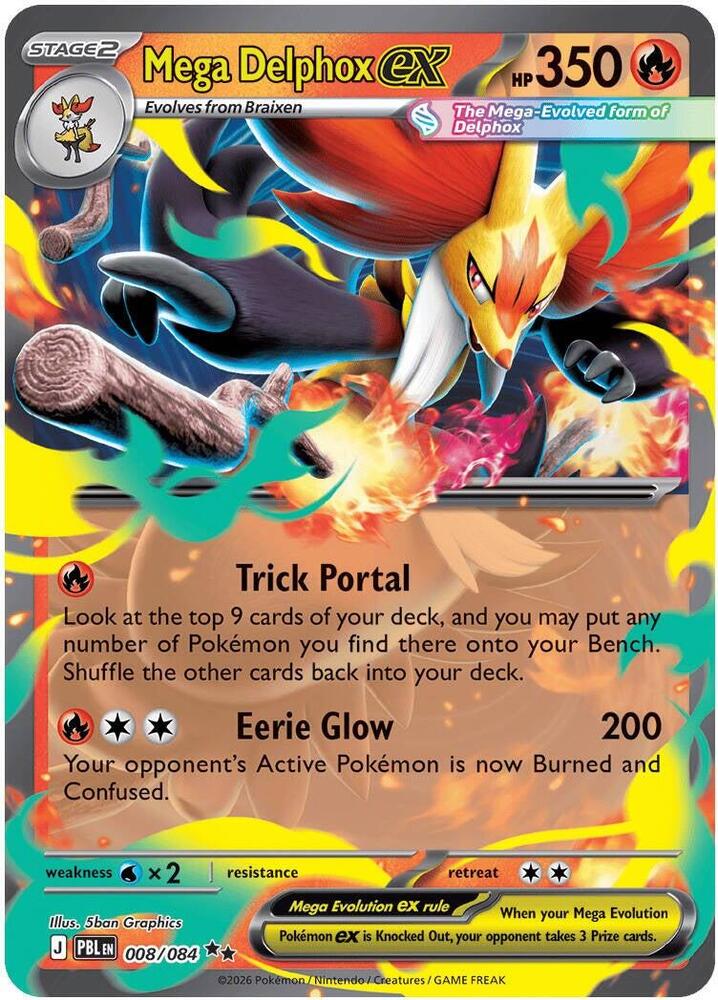 Pokemon Pitch Black Mega Delphox ex #008