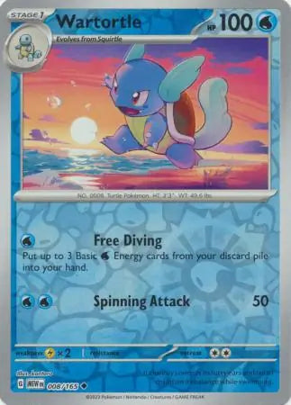 Pokemon Card 151 Wartortle Reverse Holo #8