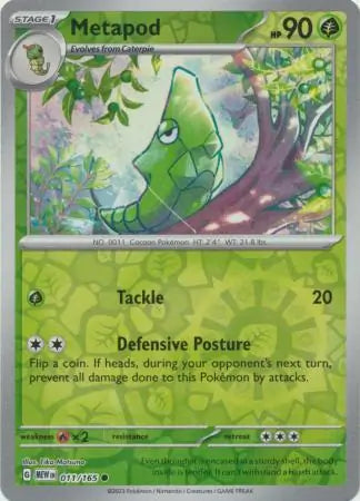 Pokemon Card 151 Metapod Reverse Holo #11