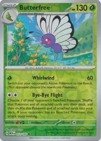 Pokemon Card 151 Butterfree Reverse Holo #12