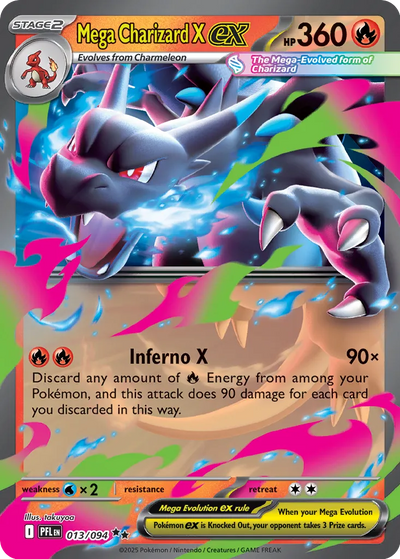 Pokemon Phantasmal Flames Mega Charizard X #013