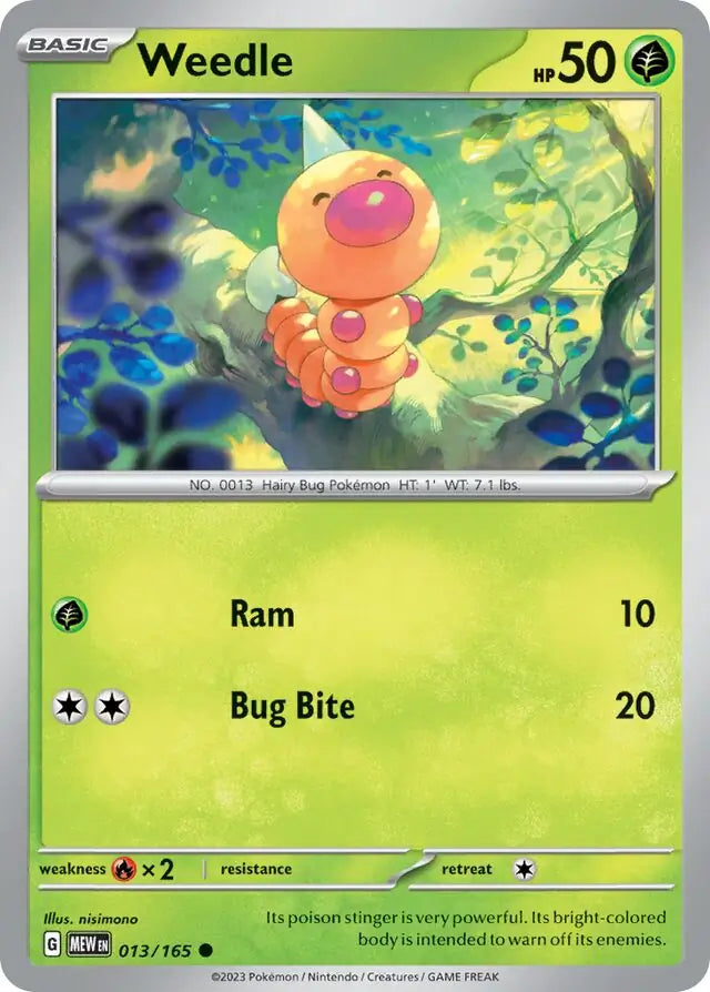 Pokemon Card 151 Weedle #13