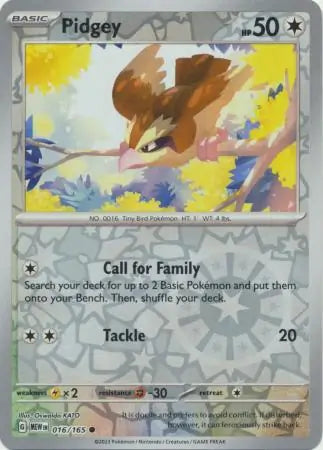 Pokemon Card 151 Pidgey Reverse Holo #16