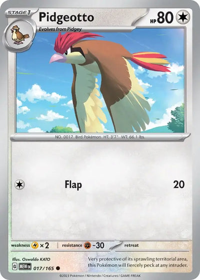 Pokemon Card 151 Pidgeotto #17
