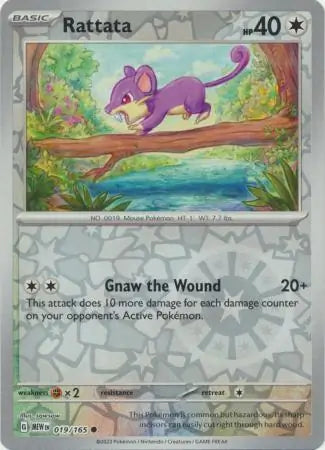 Pokemon Card 151 Rattata Reverse Holo #19