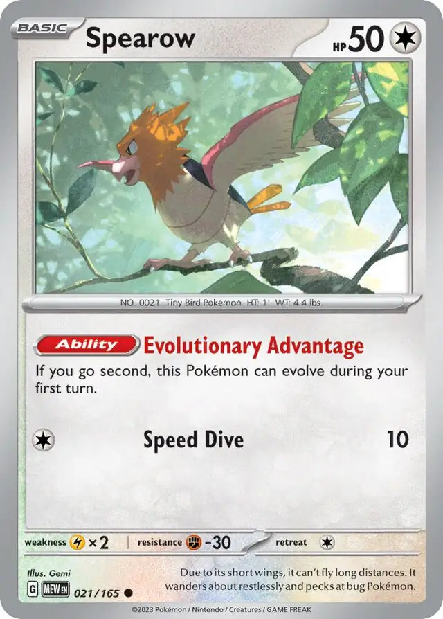 Pokemon Card 151 Spearow #21