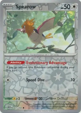 Pokemon Card 151 Spearow Reverse Holo #21
