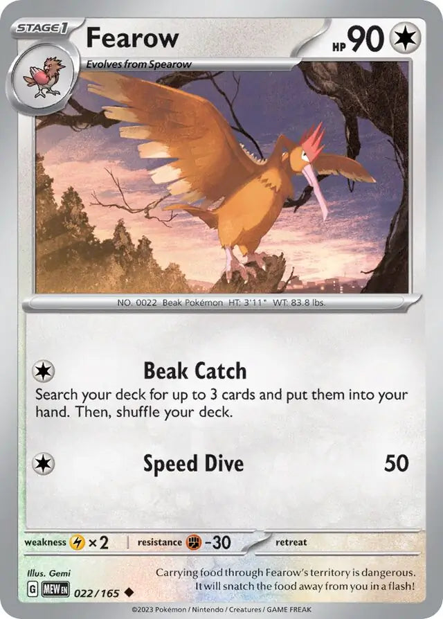 Pokemon Card 151 Fearow #22