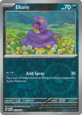 Pokemon Card 151 Ekans Reverse Holo #23