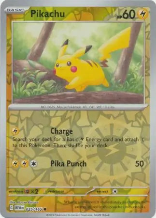Pokemon Card 151 Pikachu Reverse Holo #25