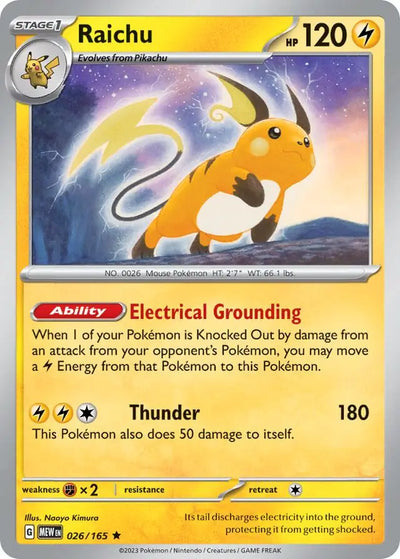 Pokemon Card 151 Raichu #26