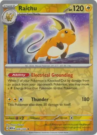 Pokemon Card 151 Raichu Reverse Holo #26