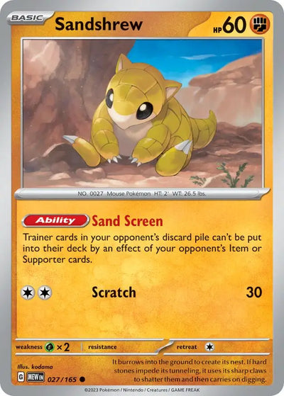 Pokemon Card 151 Sandshrew #27